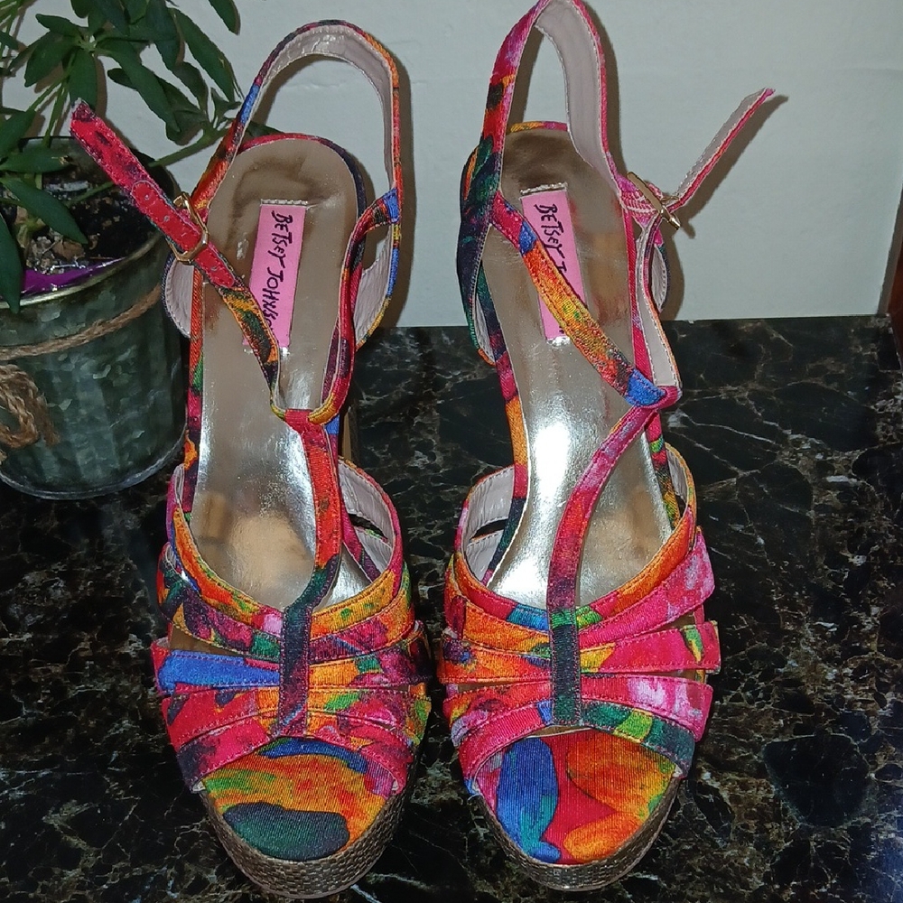 Betsey Johnson Multicolor Strappy Sandals